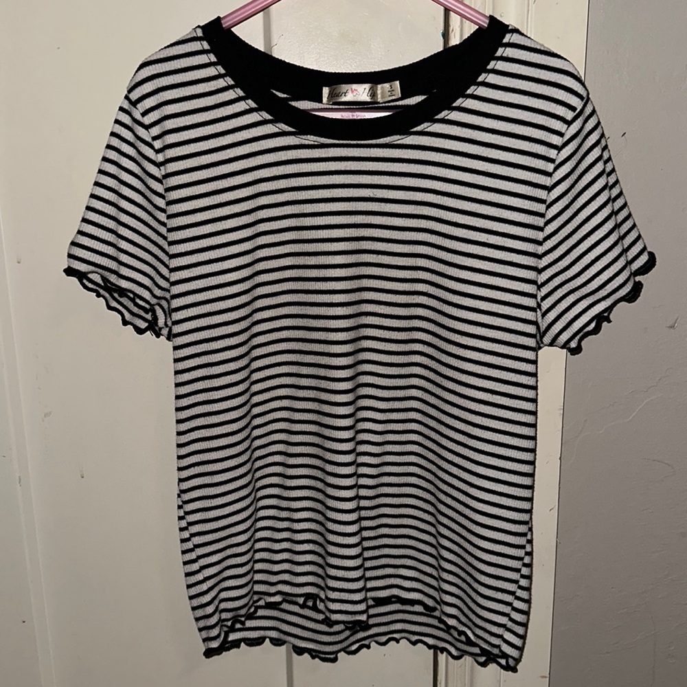 Cropped striped tee